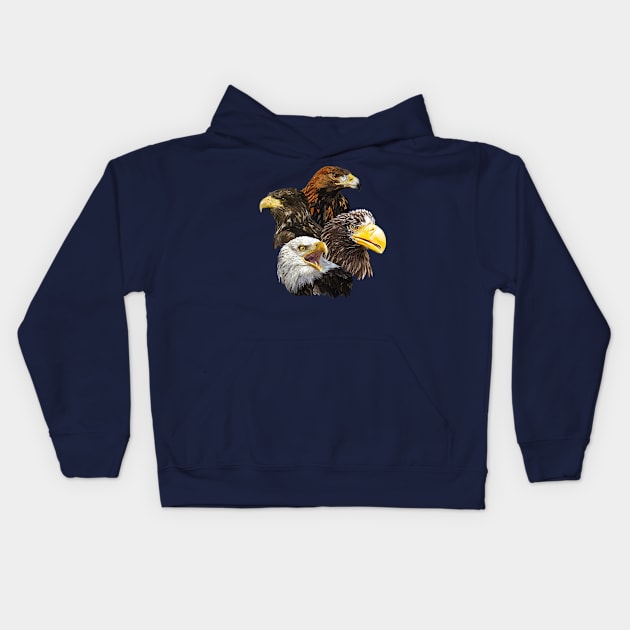 Birds of prey Kids Hoodie by obscurite